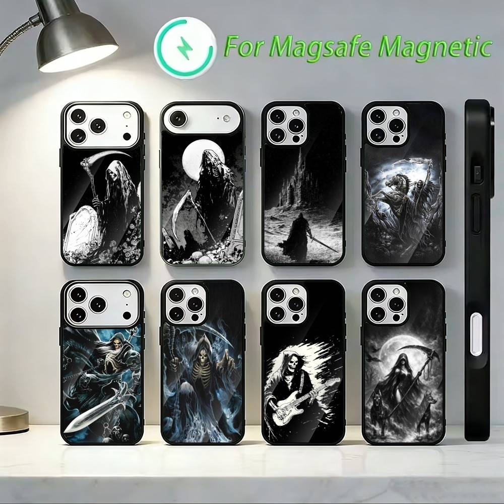 G-Grim Reaper Phone Case For iPhone17,16,15,14,13 Plus,Pro Max Magnetic For Magsafe Wireless Charging