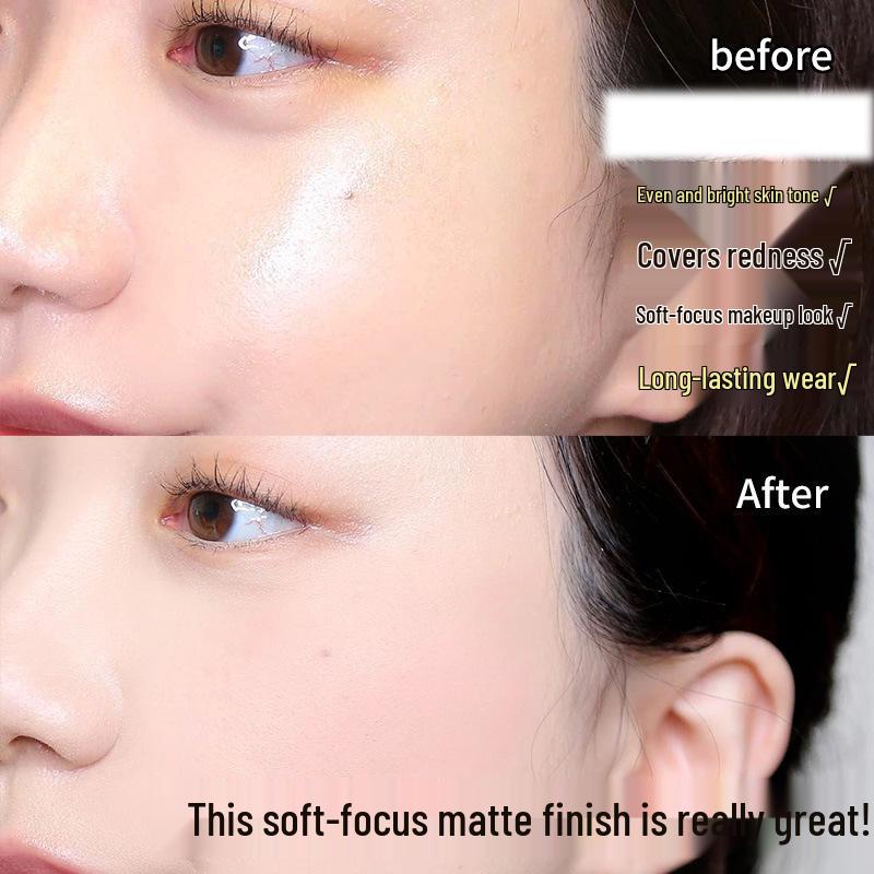 Ge Meng Polvere Fissante Morbida Opaca al Tè Verde: Fard in polvere viso a lunga tenuta, coprente, impermeabile, illuminante e per contouring.