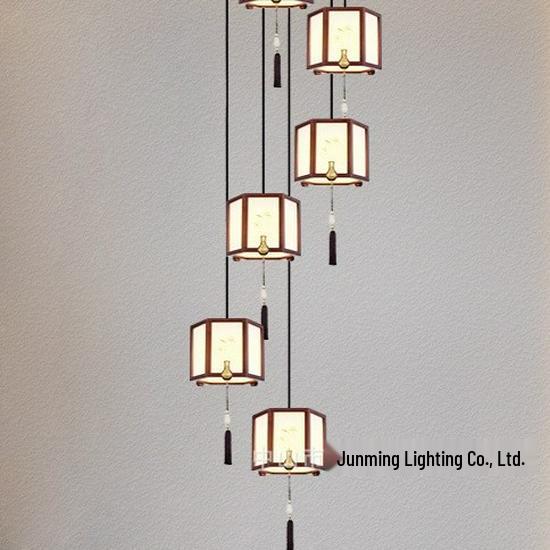 Modern Chinese Spiral Chandelier for Duplex Villas and Restaurants