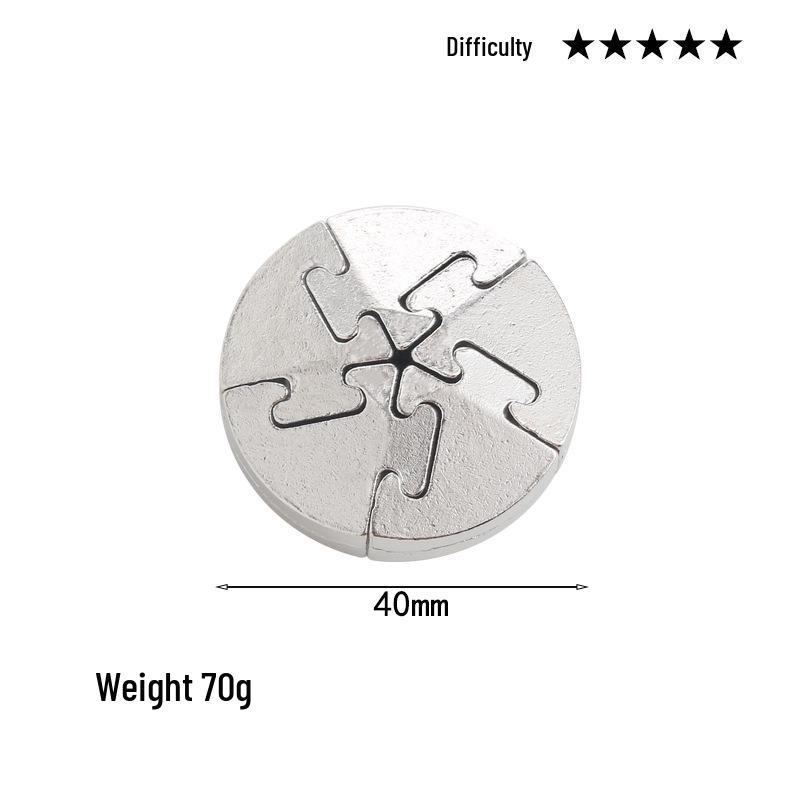 Kleine Kongming-Schloss-Puzzle-Spielzeug aus Zinklegierung - Luban-Schlossring-Puzzle-Lösung