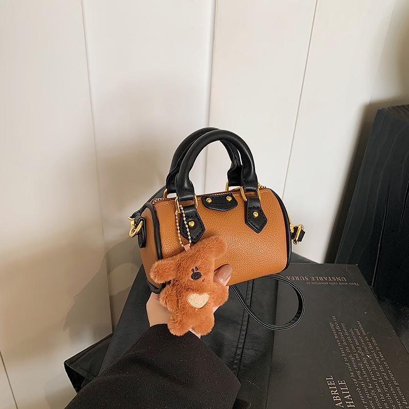 

Block Color Gorgeous Toddler Handbag Stylish Round Bag For Boys And Girls Wear Daily Brown Pendant