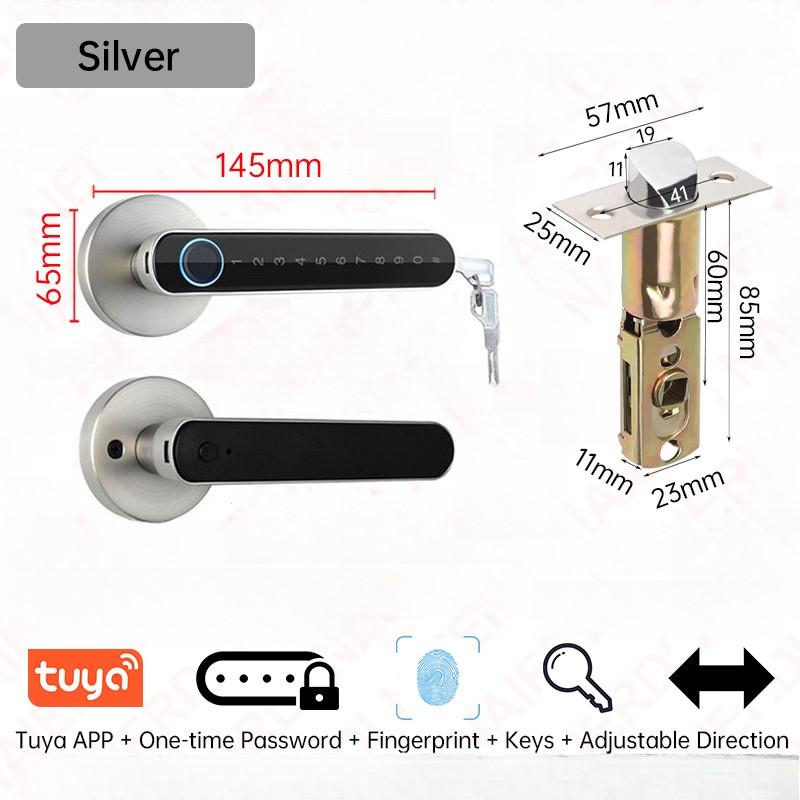 Bedroom Zinc Alloy Door Lock Handle Set Biometric Security Door Lock Smart Fingerprint Keyless Electronic Digital Lock
