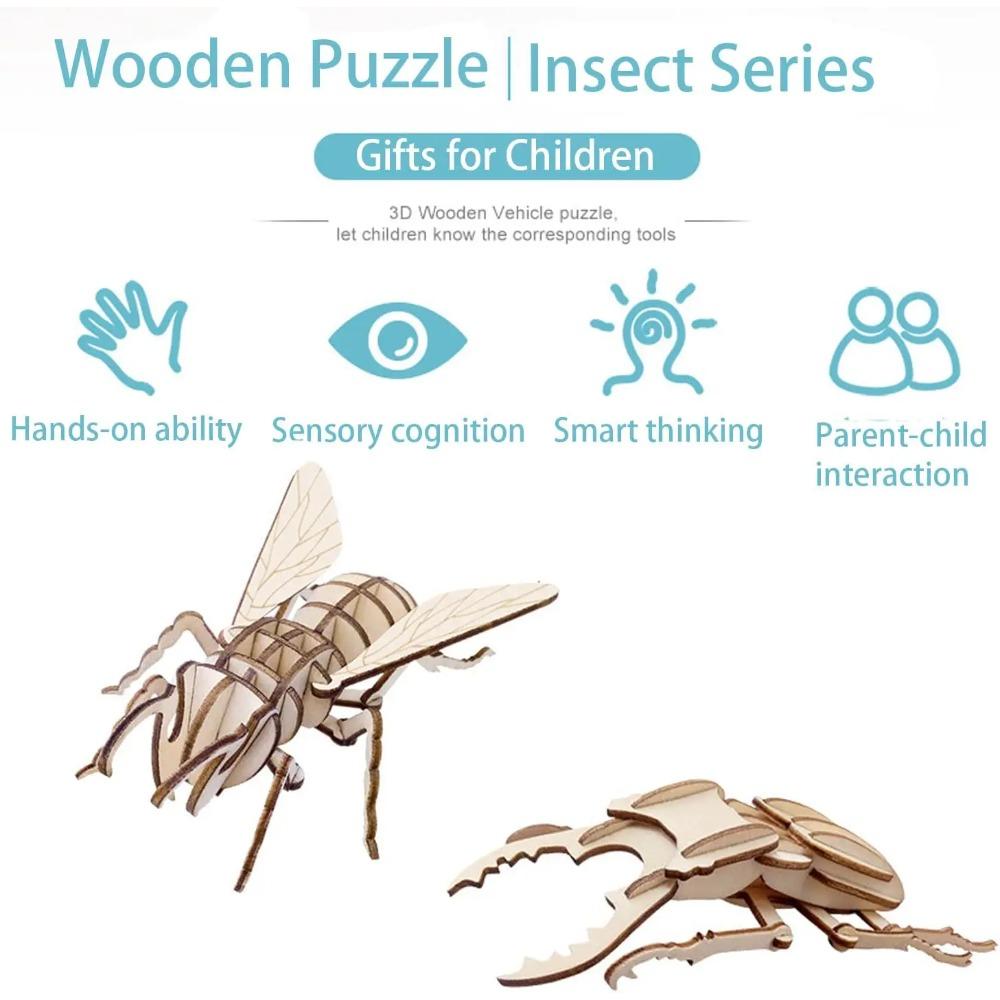 DIY 3D Wooden Puzzle Model Animal Montessori Toys for Children Crafts Dachshund Skeleton Assembly Gift Set for Kids Adults Teens