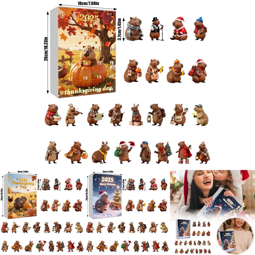 Christmas Marmot Themed Flat Pendant Calendar With Acrylic Components For Festive Decoration