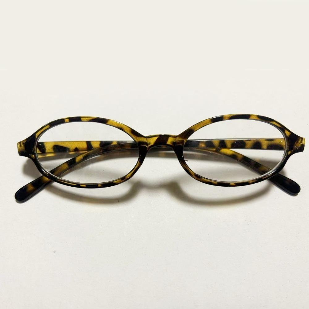 Vintage Y2K Anti Blue-ray Glasses Ins Retro Oval Glasses Lightweight Leopard Print Small Frame Eyewear Women/Men