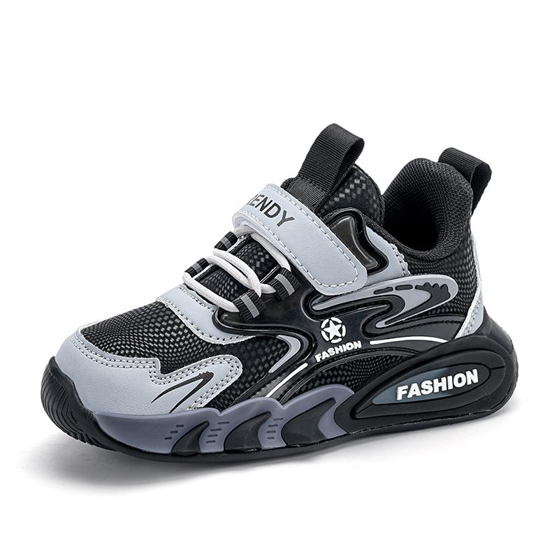 Childrens Tennis Shoes Boys School Running Exercise Anti Slip Cushioning Sports Shoes 2025 New Lightweight Leather Casual Shoes