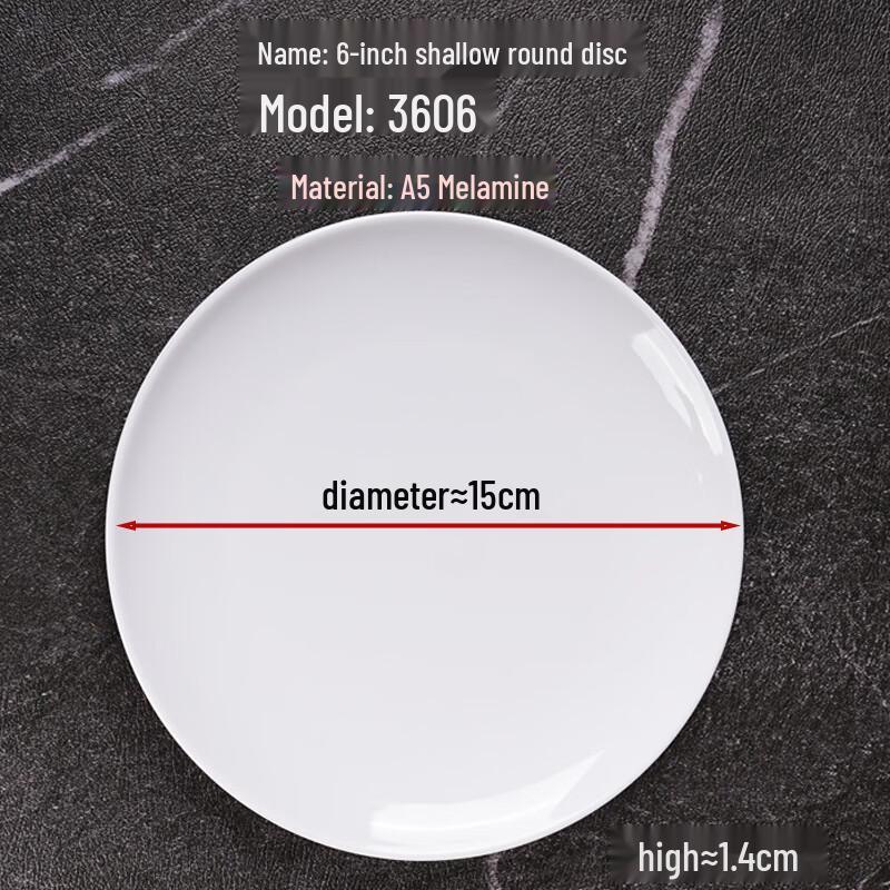 A5 Melamine Imitation Porcelain Round Plates Pack of 2