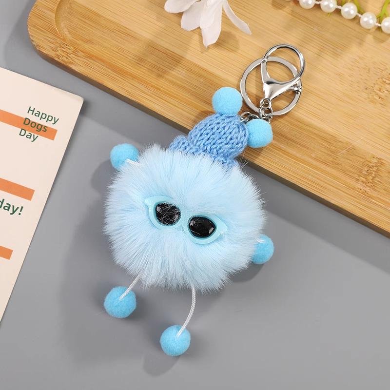 

Очаровательный корейский брелок-эльф: Маленький Сусуватари из меха кролика рекс для рюкзака, машины или телефона.