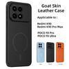 Skórzany Etui do Ładowania Bezprzewodowego ze Skóry Koziej dla xiaomi POCO F8 Pro F8 Ultra X8 PRO MAX M8 PRO MAX Wbudowany Pasek Magnetyczny Pokrowiec Ochronny