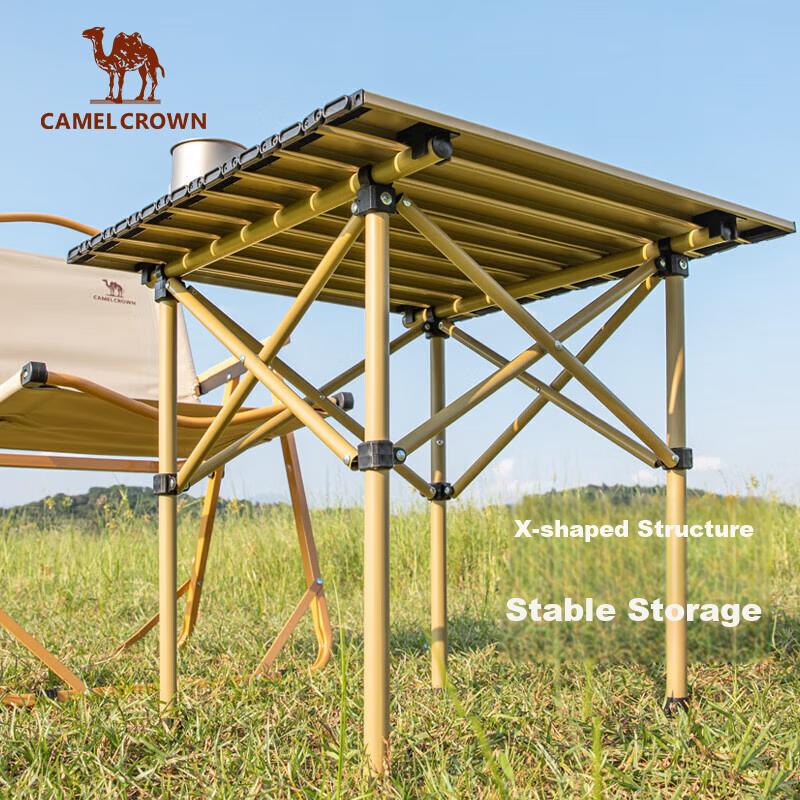 CAMEL Outdoor Camping Folding Table, Carbon Steel Leisure Home Barbecue Picnic Table, Outdoor Folding Table 173SL03012