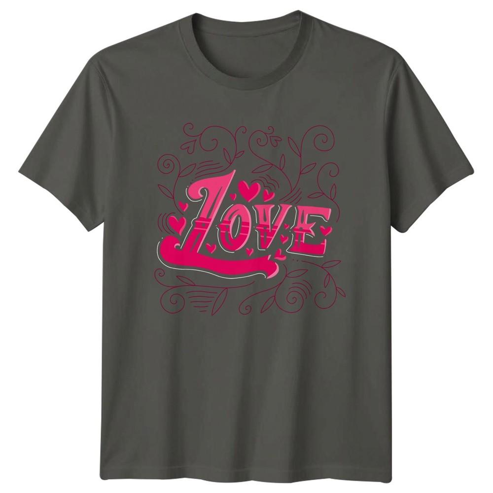 Love Unisexs TShirt Typography RoUnisexce Valentines Day Gift For Her S