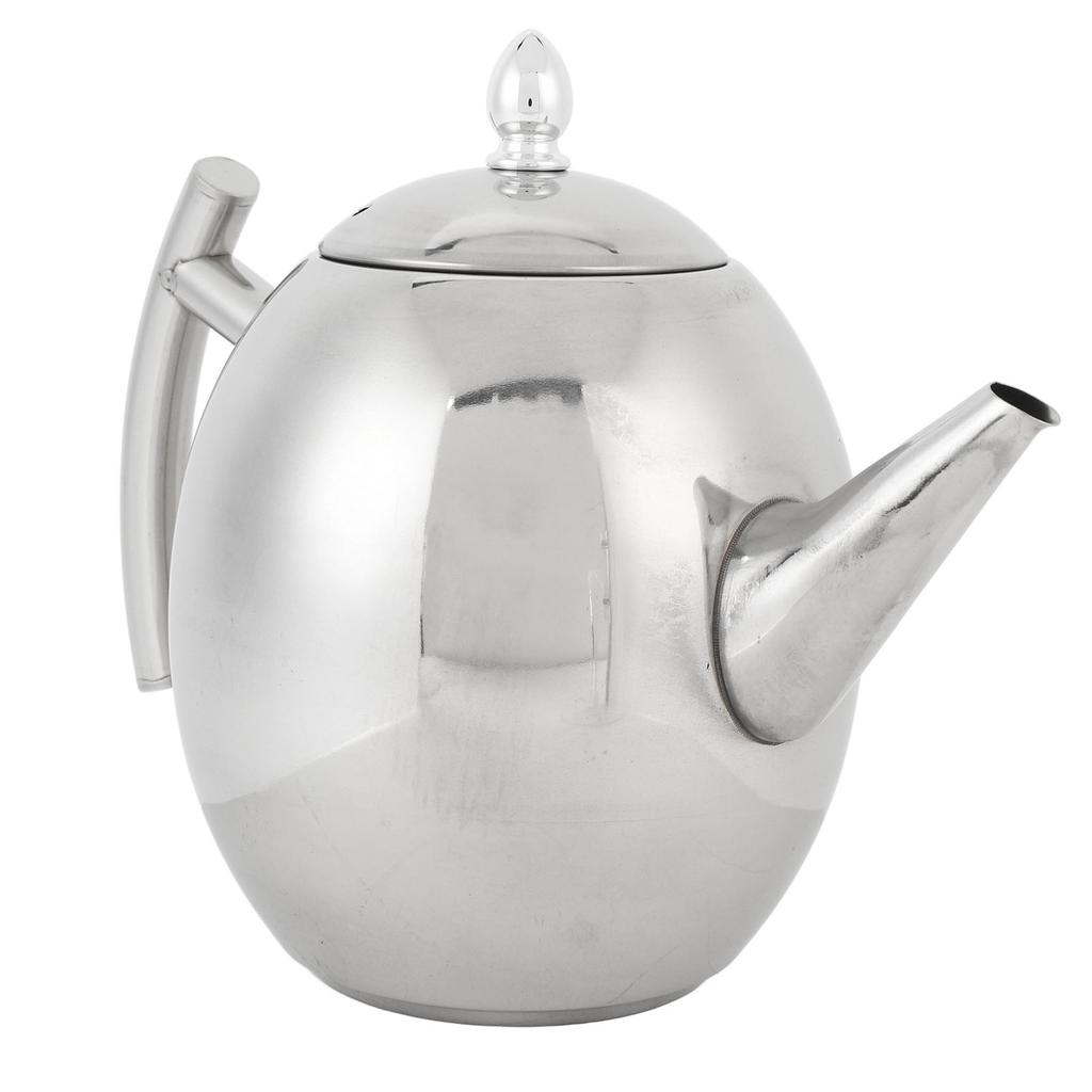 Edelstahl-Teekanne mit Deckel und Filtersieb Gebogener Griff Teekessel für Zuhause Restaurant