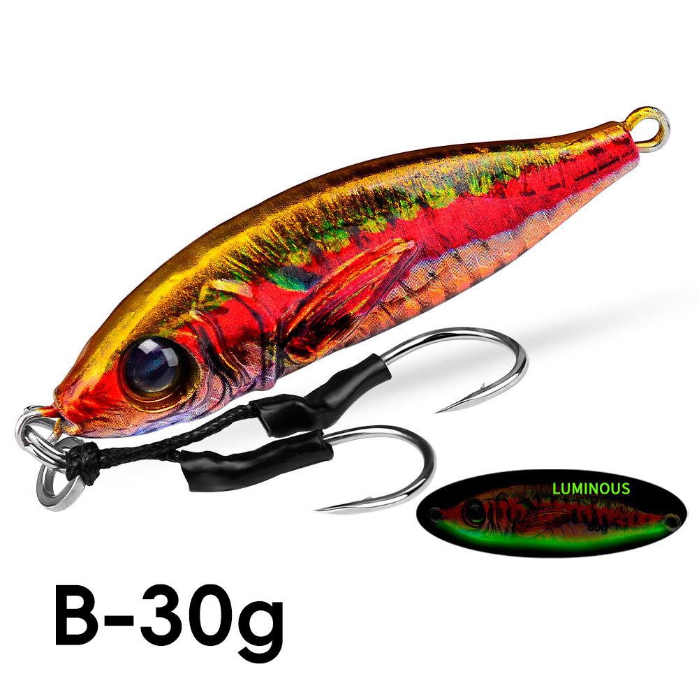 1PC 30/40G 3D Printed Iron Plate Lure Bait Bionic Fish Scale Coating Fluorescent Long-Range Metal Bait For Bass And Mandarin Fish