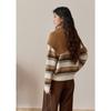 Women's Retro Striped Wool Blend Knit Shawl Two-Piece Sweater Set