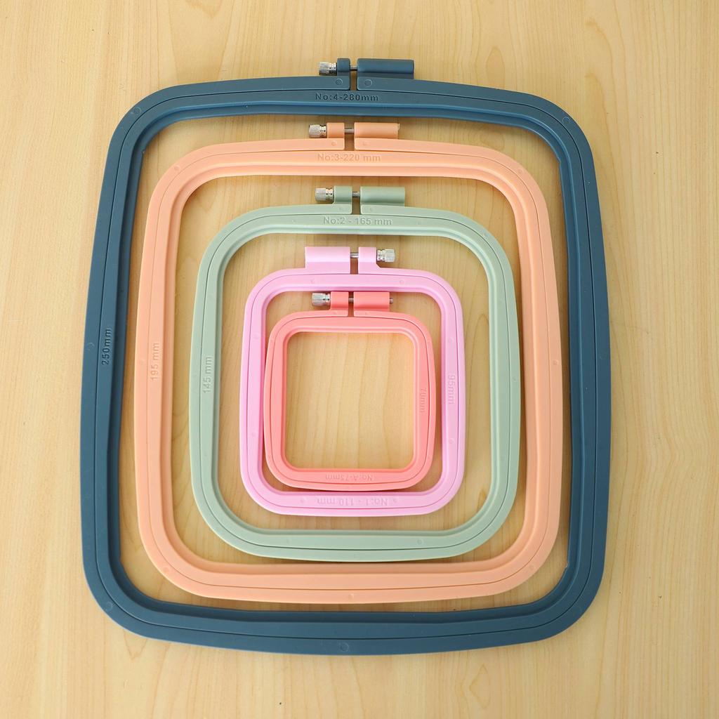 M-Modern-5 Pcs Embroidery Hoop Rectangle Embroidery Frame Cross Stitch Hoop Sewing Tool For Art Craft Handy Sewing,With Needles