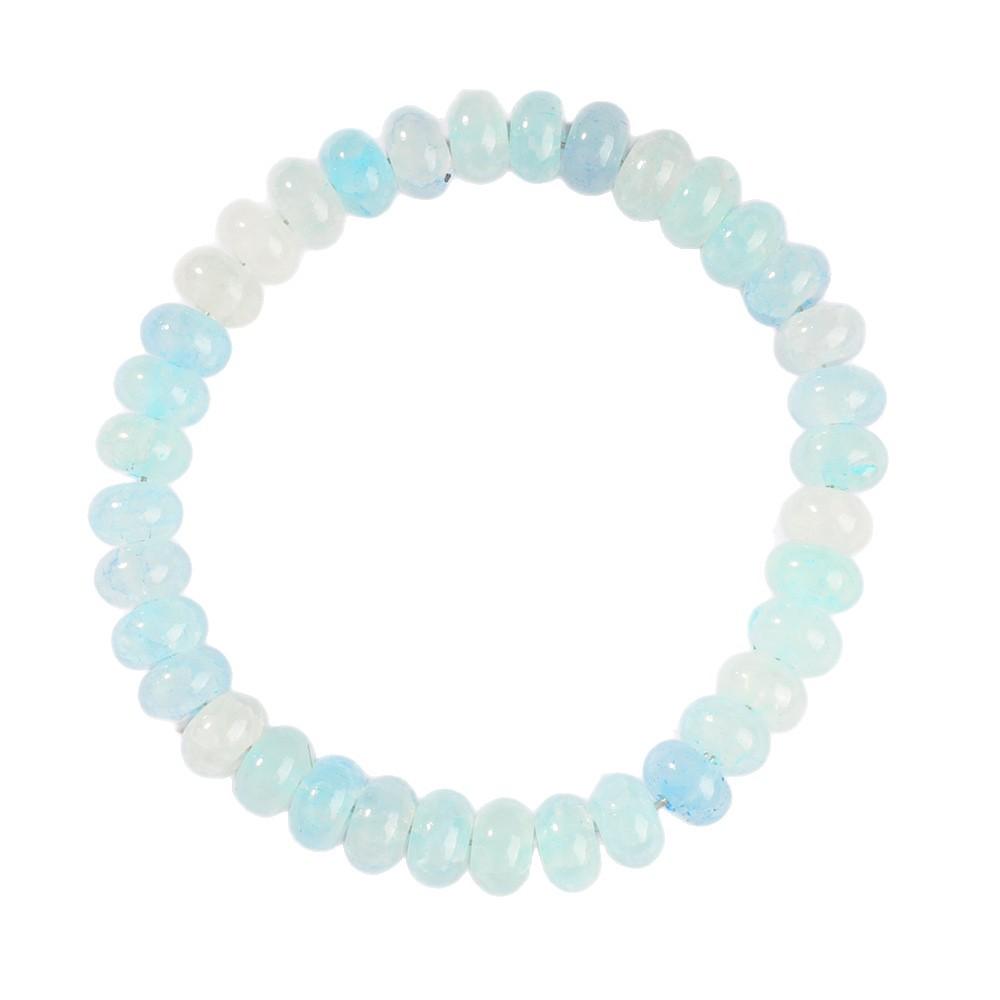 Festive Gifts Aquamarine Abacus Beaded Bracelet Fresh Fashion Jewelry For Women Daily Wear Gift