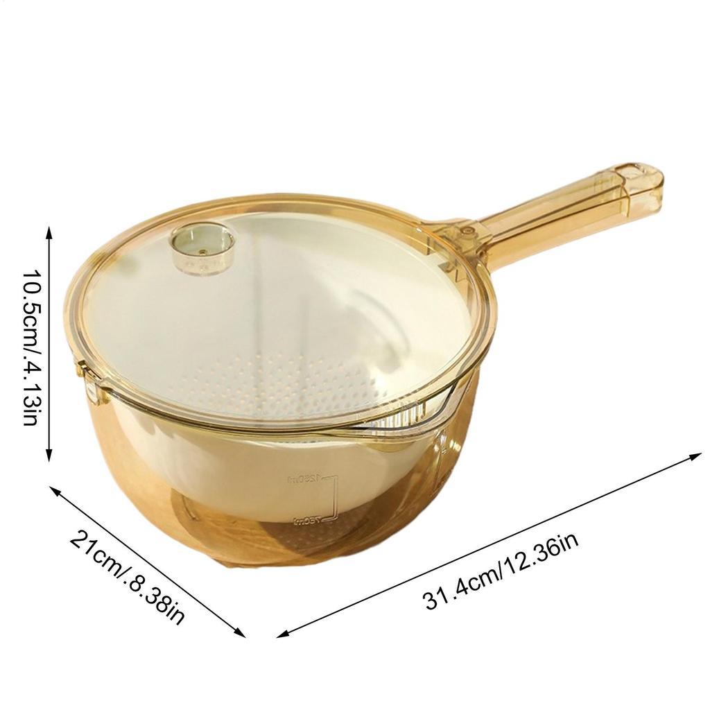 Fruit Cleaner Bowl Kitchen Colanders Colander With Spout And Handle For Vegetable Cleaning Rice Washing Kitchen Daily Meal