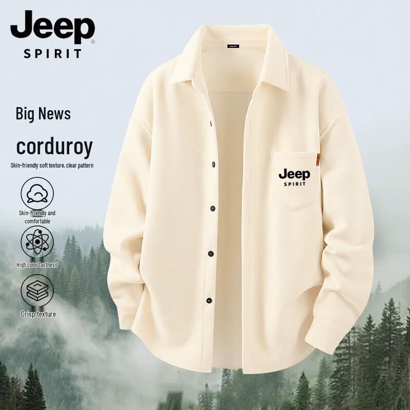 JEEP SPIRIT Men s Corduroy Print Long Sleeve Shirt