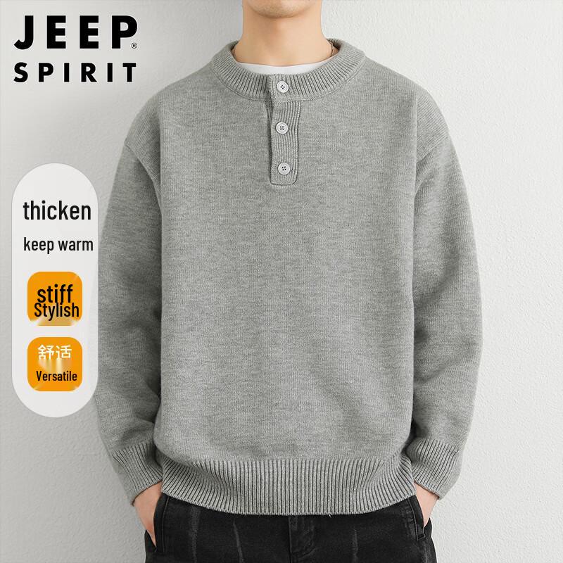 

JEEP SPIRIT Men s Winter Thick Warm Pullover Sweater 3XL