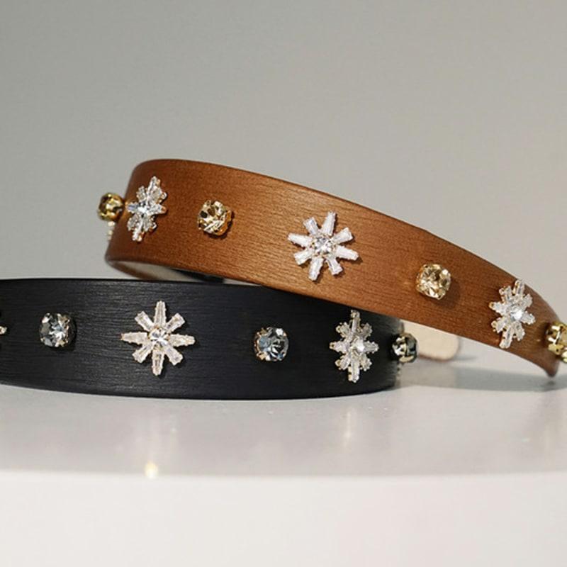 

LUDE Деревянный цветочный ободок для волос Black