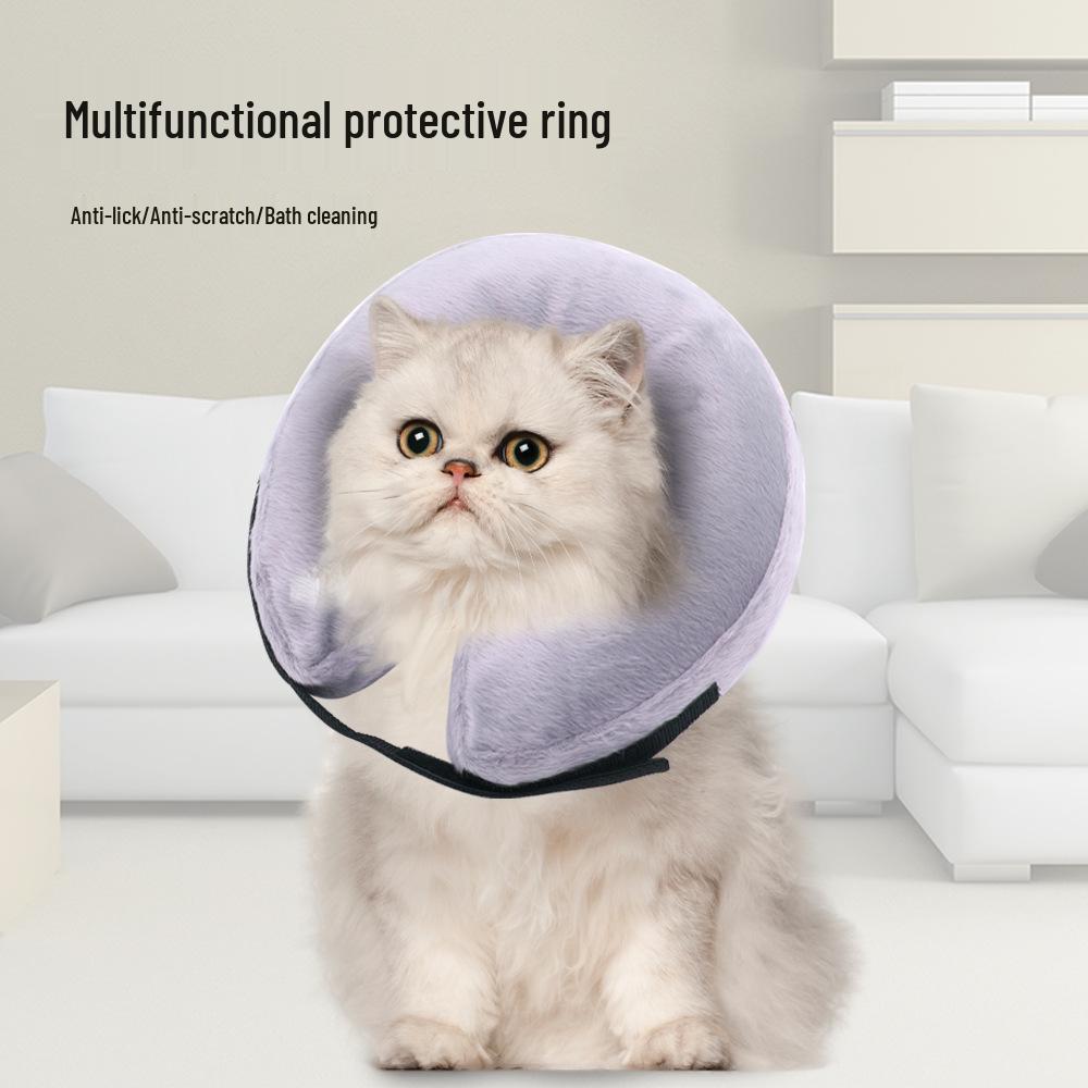 Inflatable Pet Cone Collar - Anti-Lick Elizabethan Neck Brace for Cats & Dogs