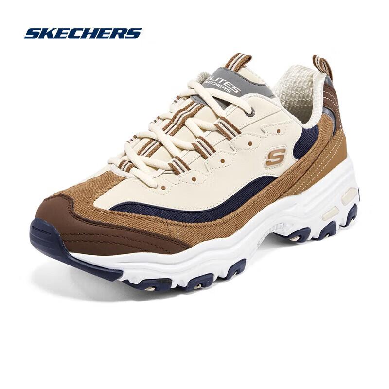 Skechers Milk Tea Bear 2.0 D'Lites Corduroy Patchwork Dad Shoes