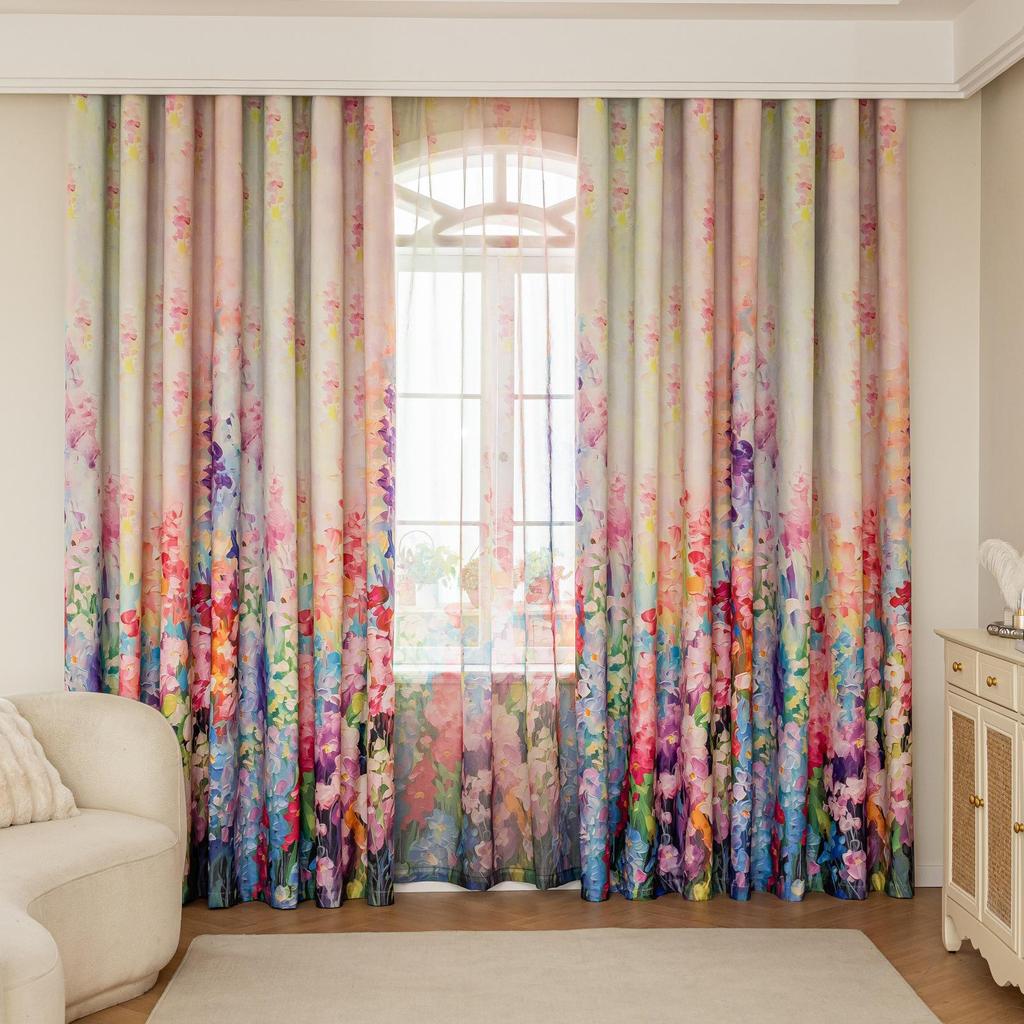 Nordic Blackout Curtains - Modern Bedroom/Living Room Full Blackout with Printed Design