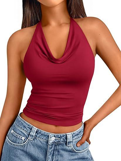 European and American fashion foreign style neck sleeveless sexy vest women's summer slim-fitting off-the-shoulder thin versatile top