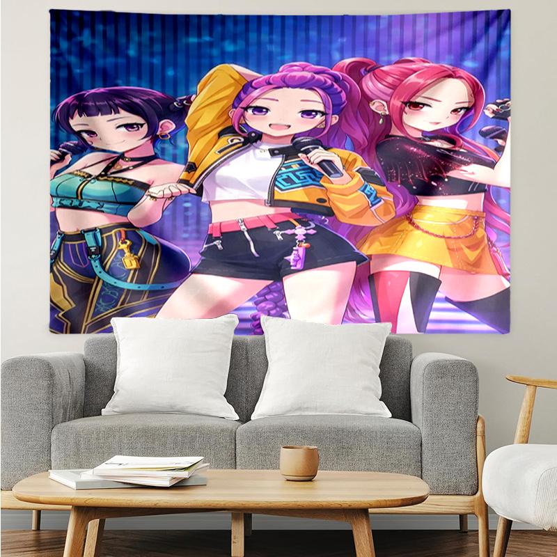 Demon Hunter Tapestry for Bedroom Aesthetic Classroom Tapestries Wall Hanging for Living Room Dorm Office,Ideal Creative Gift