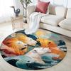 Lion Round Area Rug,Carpet Rug for Living Room Bedroom Sofa Playroom Decor,Non-slip Floor Mat