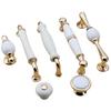 Fashion Ceramic Cabinet Handles Golden Kitchen Cupboard Door Handles Drawer Knobs European White Furniture Pulls