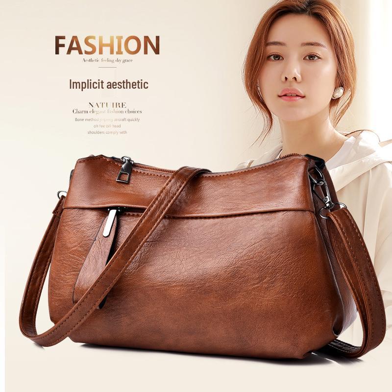 2023 Luxusní dámská taška z měkké kůže: Třívrstvá, velkokapacitní, všestranná crossbody pro maminky