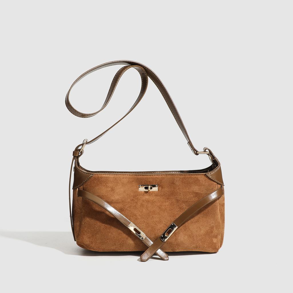 Retro Matte Texture Underarm Bag Women'S Light Luxury Soft Surface Shoulder Messenger Bag Niche Design Kelly Bag