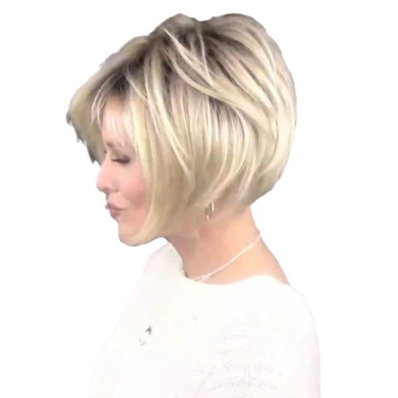 

Парик из химического волокна Bobo Head, европейские и американские волосы, женские короткие волосы, механизм постепенного изменения цвета, парик, покрывающий всю голову, парики