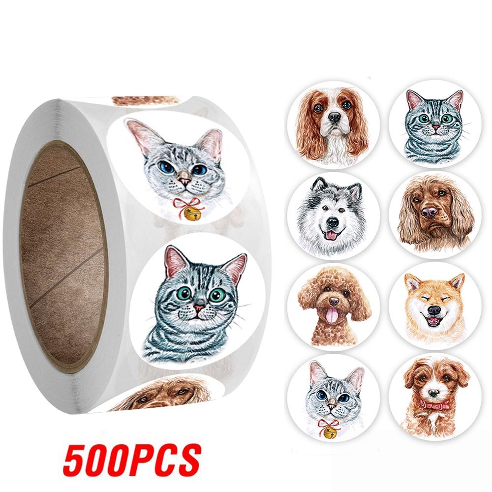 100-500pcs 1inch Round Cartoon Toys Animal stickers for kids Teacher Reward Encourage Sticker Office Stationery for children