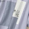 ZANZEA Women Casual Turn Down Collar Loose Short Sleeve Stripe Blouse
