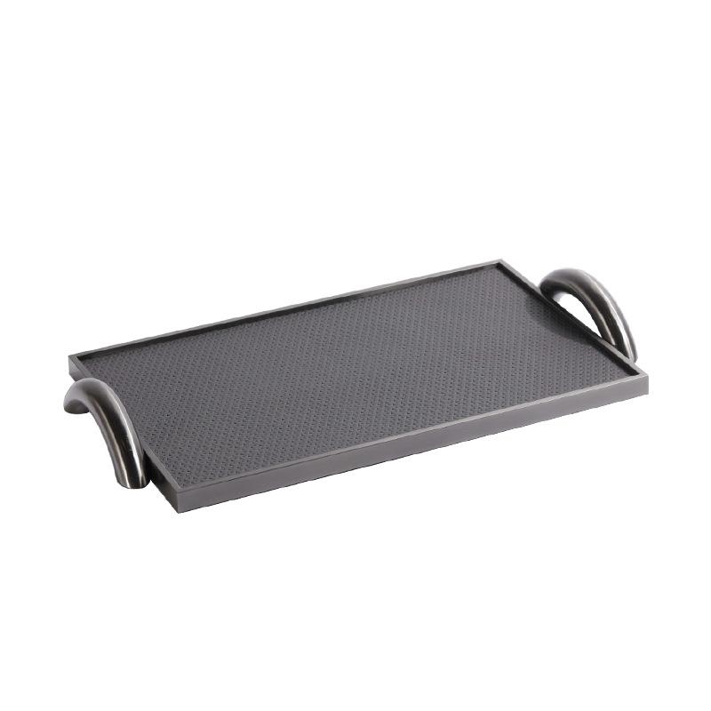 

Stainless Steel Tray Modern Leather Storage Tray Creative Minimalist Aromatherapy Trays Living Room Decoration Accessories