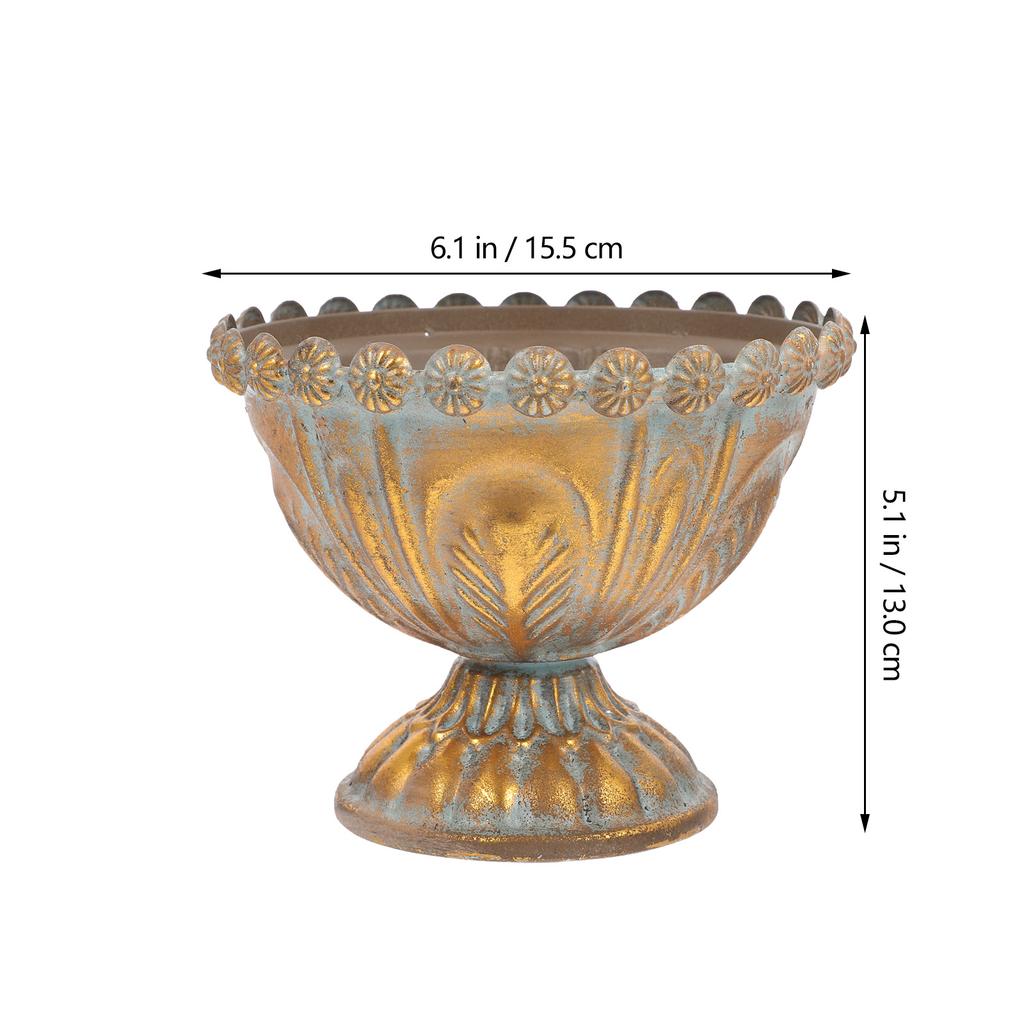 Ozdobna doniczka Vintage doniczka na rośliny Doniczka na kwiaty Kreatywny żelazny pojemnik na kwiaty Ozdoba doniczki na balkon ogrodowy