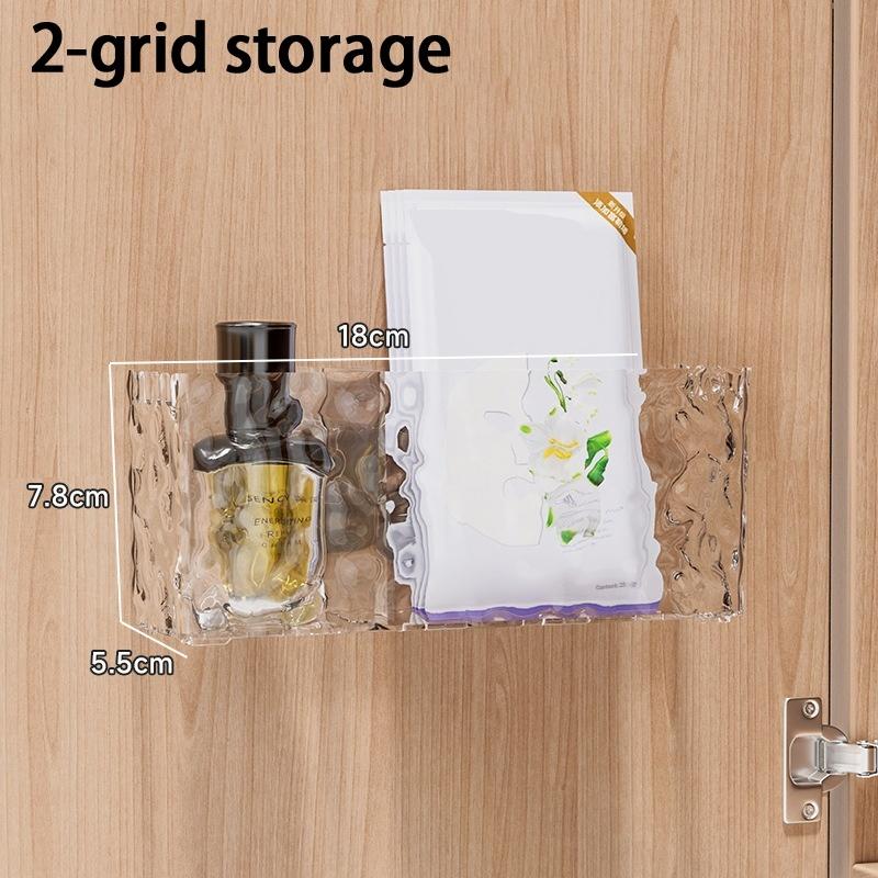 1Pcs Suction Cup Storage Box Bathroom Non Perforated Wall Mounted Organizing And Storage Box Transparent