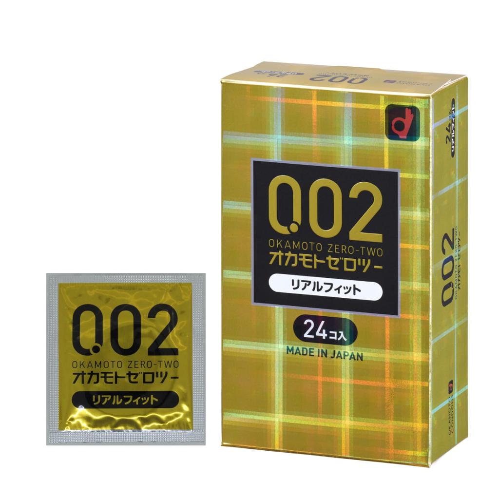 Okamoto Zero Polyurethane Real 24 Condoms Condoms, Two, 0.02mm (PU), Fit,