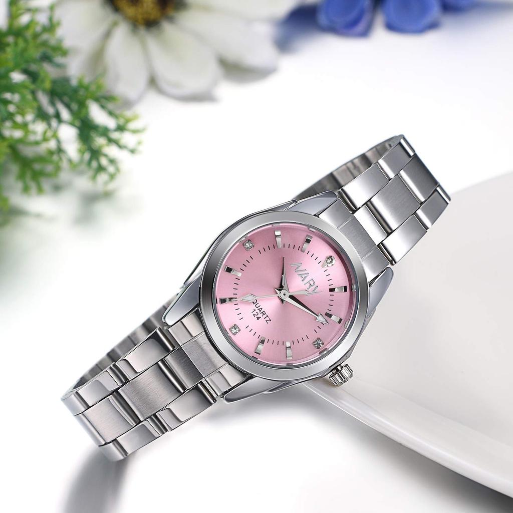 JEWELRYWE Women's Stylish Waterproof Analog Watch with Stainless Steel Strap, Fashion Watch, Women's Accessories, Perfect for Birthdays,