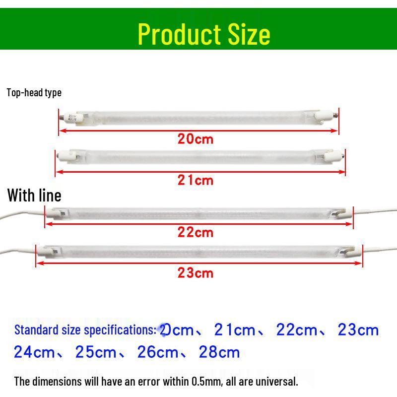 Frosted Halogen Heating Element Tube - 400W Electric Heater Accessory for Fire Pits