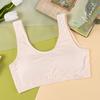 Girls' Teenage Training Bandeau: Thin Chest Pads, Wide Shoulder Straps, Anti-Nipple Show, Fixed Cup, Backless Design.