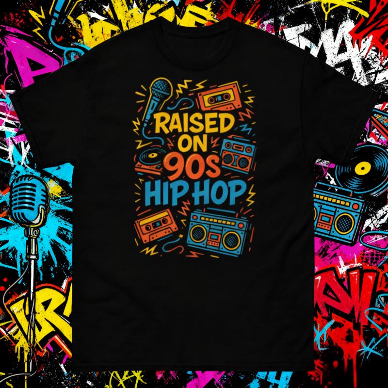2025 Summer 90s Hip-hop, Gangster, Rap, Streetwear Retro Style Pure Cotton Printed Men's and Women's Streetwear, Short Sleeves