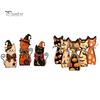 Rustic Wooden Cat Ornaments Ornament, Vintage Halloween/Flower Wood Tabletop Signs, Festive Party Table Centerpieces Distressed Animal Figurines