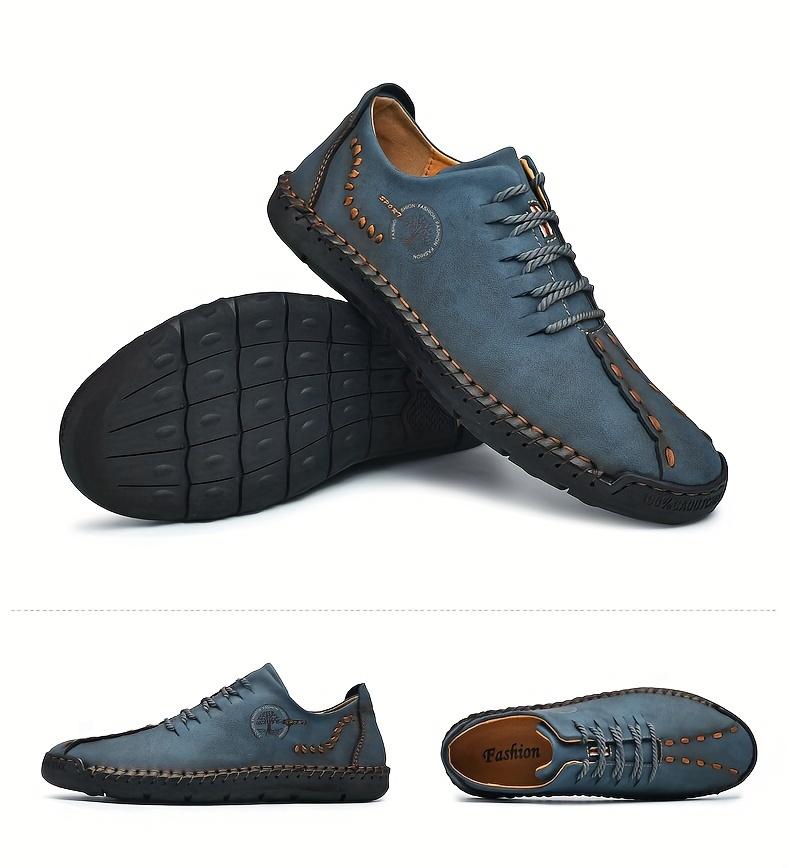 Men's Casual Leather Shoes, Large Size Handmade Shoes, Fashion Lace-up Business Men
