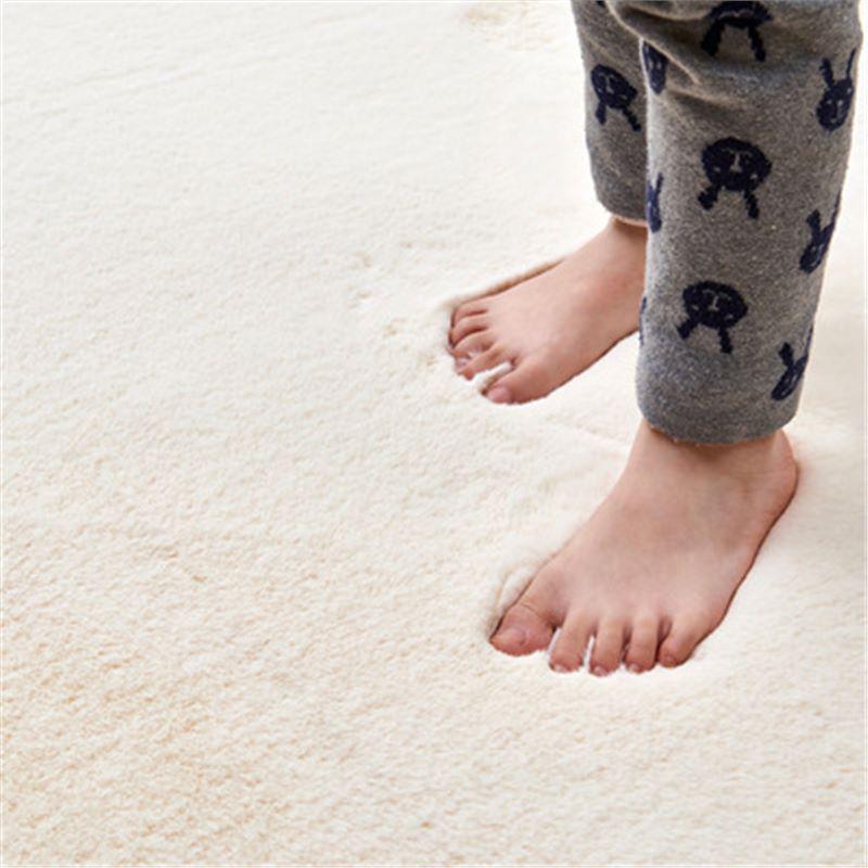 Nordic Faux Rabbit Fur Carpet: Thickened Polyester-Cotton Floor Mat for Living Room, Bedroom, or Hallway