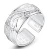 New Silver Original Flying Dragon Japanese Big Non-Mosaic Aristocratic Domineering Open Adjustable Men's Ring