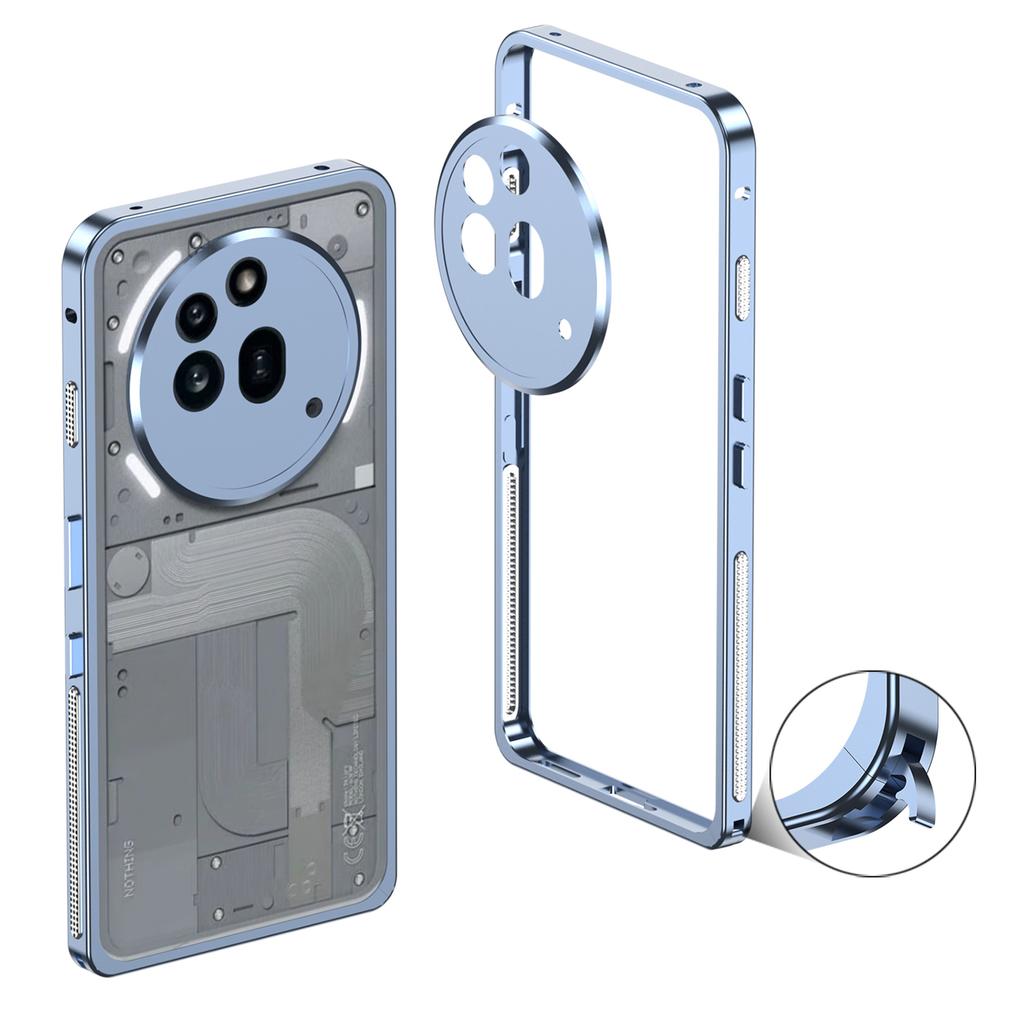 For Nothing Phone (3a) Pro Bumper Cases Metal Frame Heat Dissipation Cover with Lens Protector