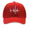 Heartbeat Note Print Baseball Cap  Black Casual Outdoor Fishing  Travel Hat with  Machine Washabl Sandwich Baseball Cap